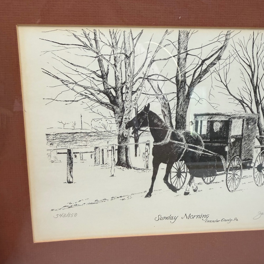 Vintage Janet Martin Sunday Morning Lancaster County PA Signed Gallery Wall - Picture 6 of 13
